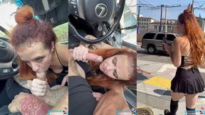 secret car bj and public cumwalk - no panties!