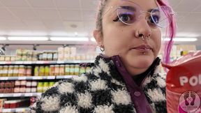 rebeca addams burping at the supermarket for shooping