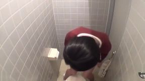 Cute Japanese Wetting in Toilet Prank