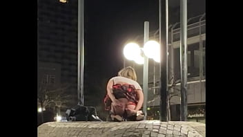 Sissy Outside riding dick in new dress