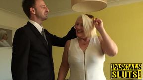 Blonde GILF Carol throated before anal domination and facial