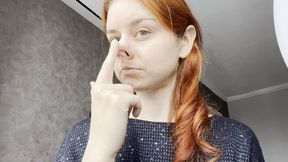 Nose teasing, picking, show nostrils!