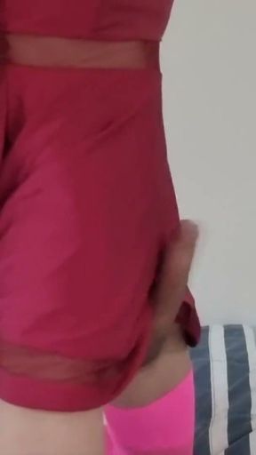 Sissy Masturbating Her MONSTER COCK   Clip 1