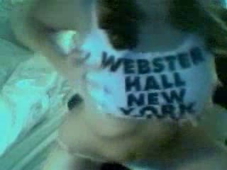 Busty teen babe from New York on webcam jiggling her treasure