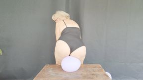 Diana Senior Bursting Ballons with her buttocks