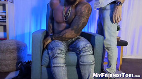 ”Muscular Maximus got into an intense foot tickling torment by a bushy guy”