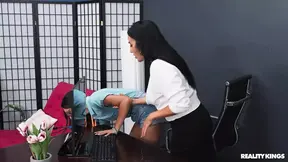 Slutty IT girl gets bossed by her MILF boss