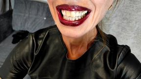 EVIL SMILE GLOVEJOB CHOKED BY LONG LEATHER GLOVES (HD)