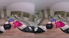 KPop beauties Lewdly licking and riding huge cock in wild foursome
