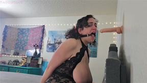 O-Ring Gagged Messy Blowjob