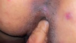 Girl with a tremendous ass gets hot with a dildo
