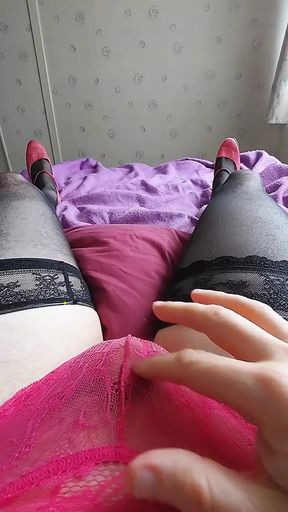 Sissygasm in Pink Panties &amp; Heels