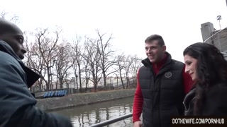 Brunette wife Jocelyne Black takes big black cock up her ass