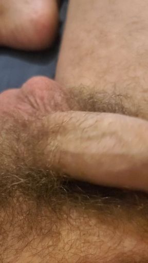 Wanking my uncut cock