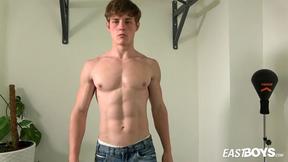 ”Handsome muscle boy Sean Ross flexing”