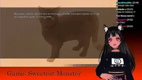Petite VTuber LewdNeko Plays Sweet Monster Game With Anime Sex Scenes