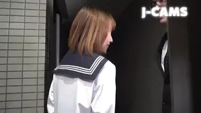 College babe in uniform blows and rides amateur cock
