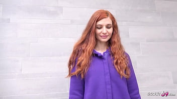 GERMAN SCOUT - Skinny Ginger Ukrainian Teen Lina Joy Pickup for Rough Casting Fuck