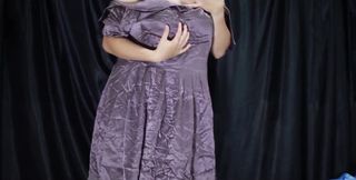 Indonesian Porn a Clear Girl Trying on Her New Satin Dress While Having Fun