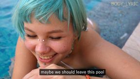 Stepsister in revealing swimsuit seduces stepbrother with big cock