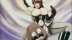 Blonde anime babe rides prick before BDSM