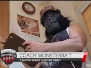 Gorilla grunts, strips and huffs a she fantasizes abotu wrestlers (preview)