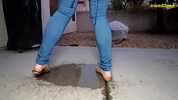 Sinn Sage CANDID and sexy skin tight jeans pissing gusher