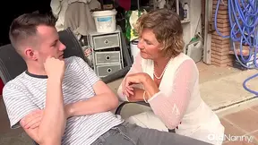 OldNanny - Mature MILF Seduces Horny Stud In Garage