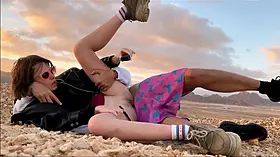 Pickup public sex in mountains at a stunning sunset