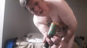 The grinch hot sauce bottle in my asshole.