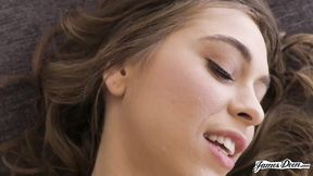 Closeup cunnilingus video featuring brunette Riley Reid