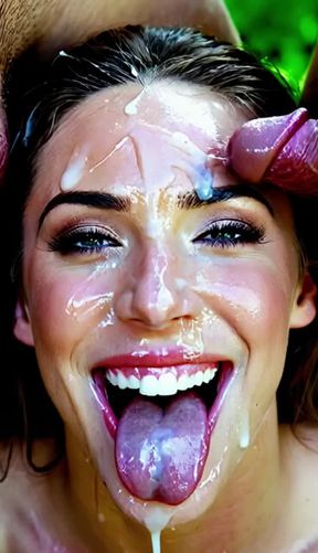 facial, a perfectly beautiful brunette french, video created by AI