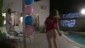 Geek fucks birthday pornstars at party