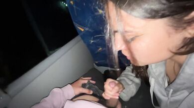 Blowjob in public on a bus sudden stranger blows cum in my mouth