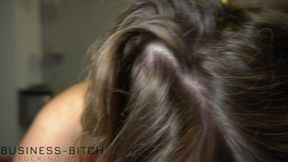Femdom Business Woman in Leather Overknees Riding the Boss to Get a Creampie - Business-bitch