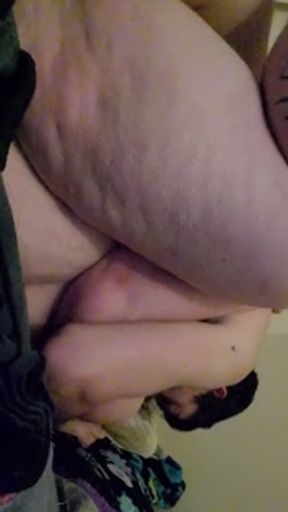 Horny BBW shows off body and gets a quick fuck