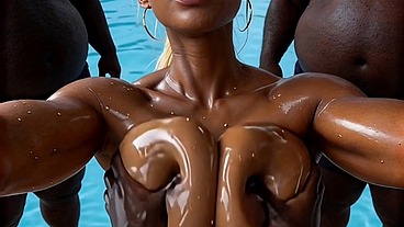 Betty Erickson - Pool Party 2 [AI Generated] AI Porn, Interracial GangBang BBC Rimming Rimjob, AI Porn