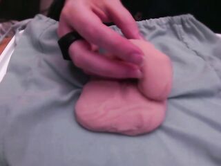 playing with a very soft and flabby fake wang [no audio]