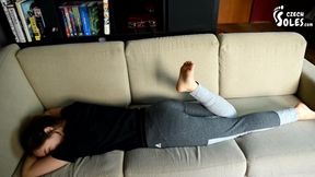 Sweaty asian feet, socks and shoes smelling