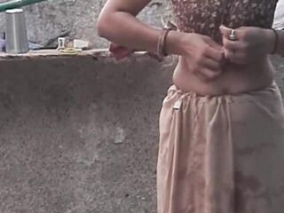 Rajasthani daughter in law taking bathroom