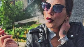 Eve120 in a Leather Jacket