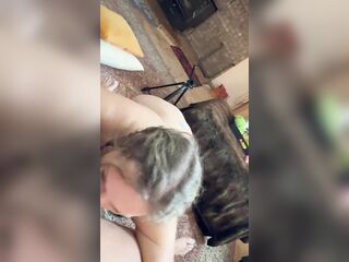 Wife loves to begin with ramrod sucking, Gorgeous Green eyes, braided hair.
