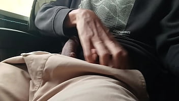 Big Cock Stroking in Crowded Bus by Risky Hot Guy Trying Not to Explode in Public