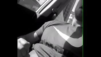 Hot gay jock jerks off in car (short clip)