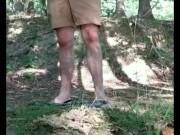 Getting nude and jerking on walking trail