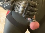 Playing with my dirty toy in Dainese
