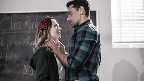 ”Petite blonde teen pounded by mature professor after drama practice”