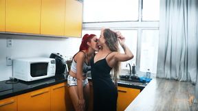 Licking and Sniffing Armpits in the Kitchen!