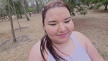 I love walking around in public with cum on my face and showing off my huge ass