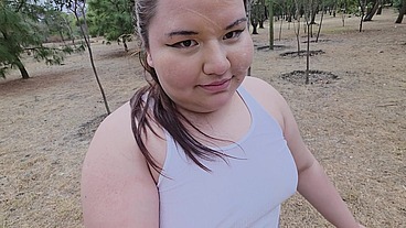 I love walking around in public with cum on my face and showing off my huge ass